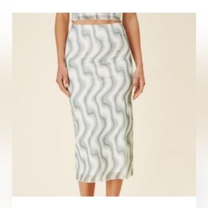 Reformation Iris Skirt in Green Zig Zag size L